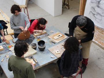 Photo du workshop plâtre/moulage